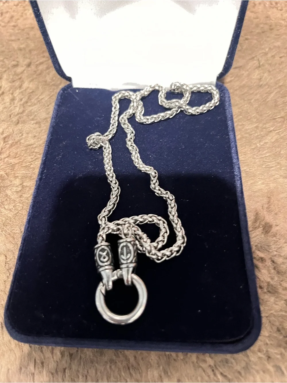 Montana Sterling Silver Rope Chain Necklace with Ring Pendant - you’ll love it!